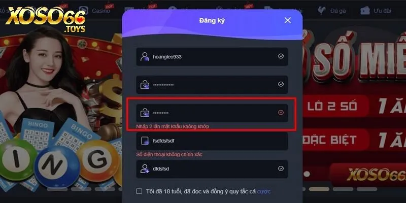Đăng Ký Xoso66 - Quy Trình Và Lưu Ý Khi Tạo Tài Khoản 4 Một số lỗi khi đăng ký tài khoản Xoso66